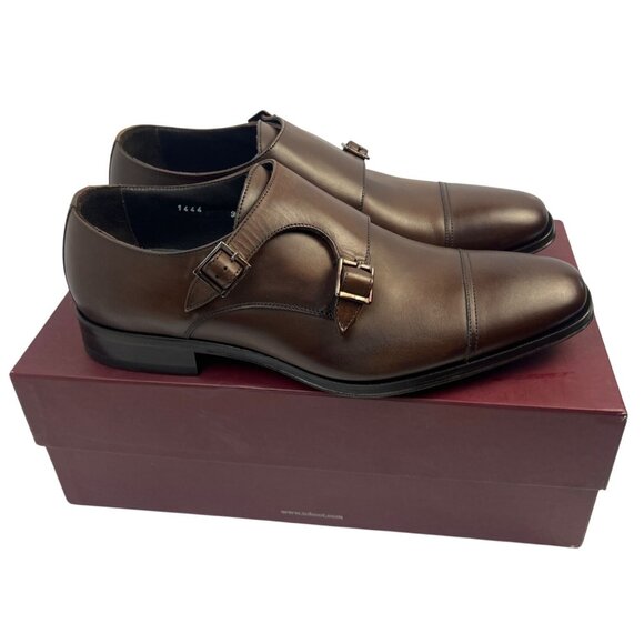 To Boot New York Grant Brown Calf Double Monkstrap Leather Mens Size 9M - Picture 1 of 11